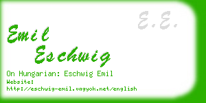 emil eschwig business card